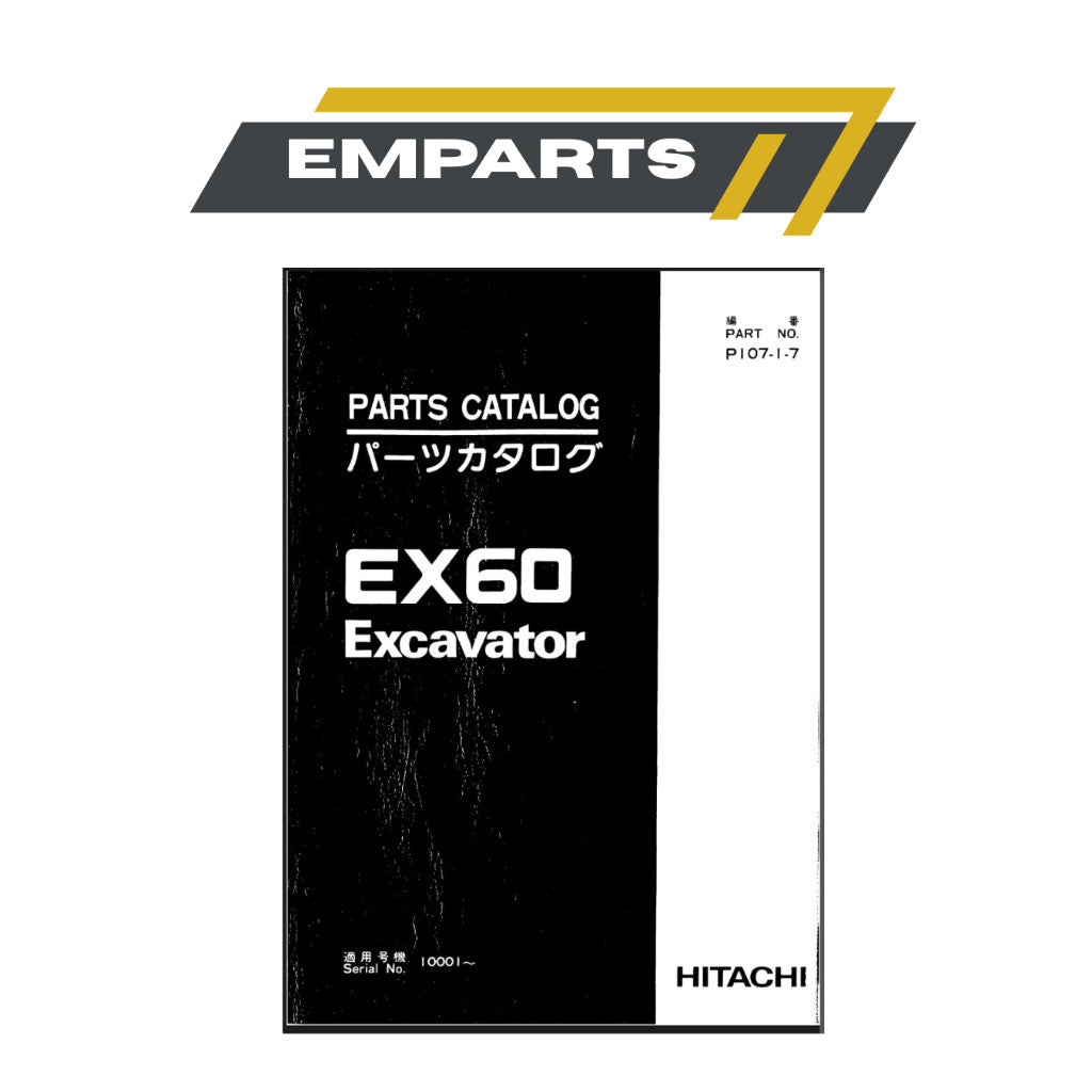 PHOTOCOPY Hydraulic Excavator HITACHI EX60 Parts Catalog Manual Part Book & Equipment Component Parts Book