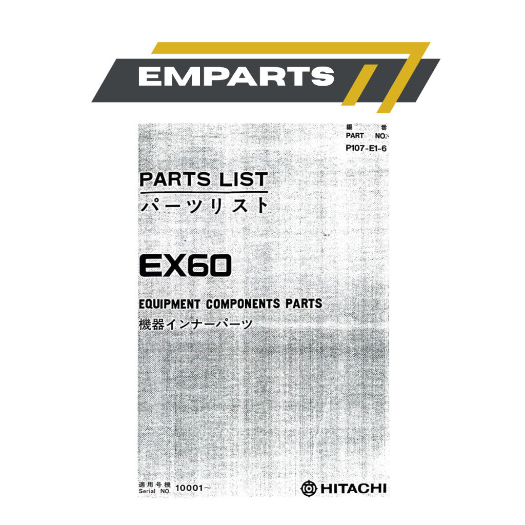 PHOTOCOPY Hydraulic Excavator HITACHI EX60 Parts Catalog Manual Part Book & Equipment Component Parts Book