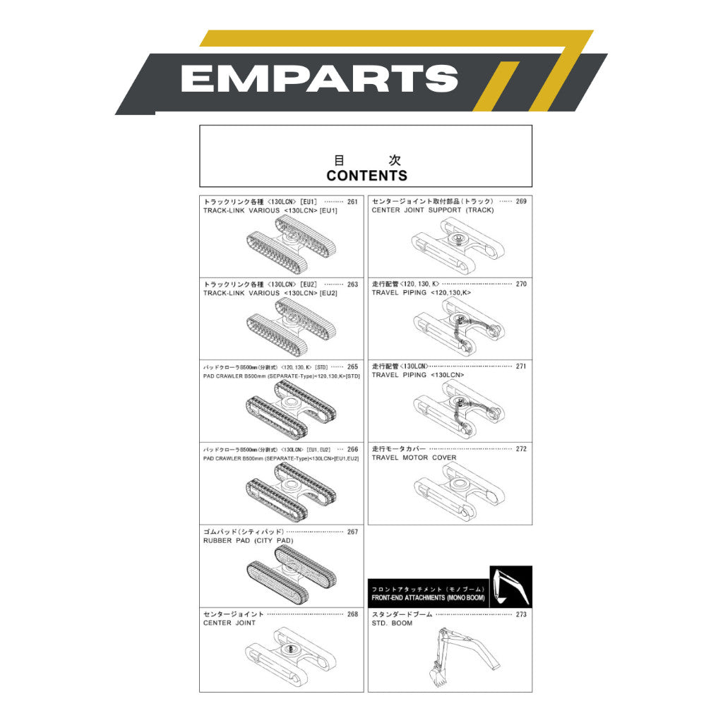 Photocopy ZAXIS 120-3 Hydraulic Excavator Parts Catalog Manual Book