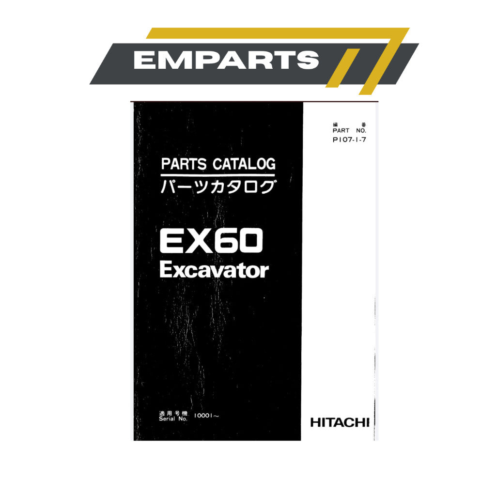 PHOTOCOPY Hydraulic Excavator HITACHI EX60 Parts Catalog Manual Part Book & Equipment Component Parts Book
