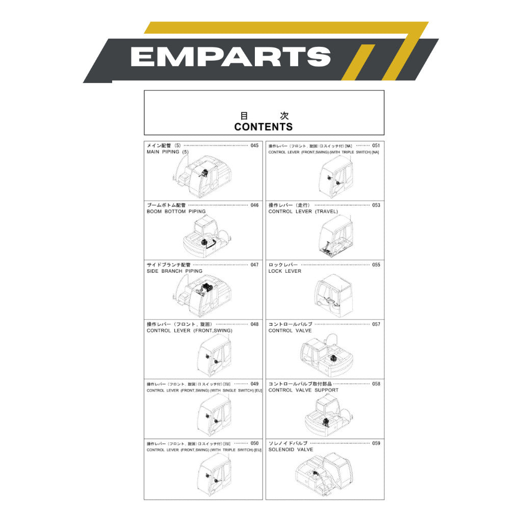 Photocopy ZAXIS 120-3 Hydraulic Excavator Parts Catalog Manual Book