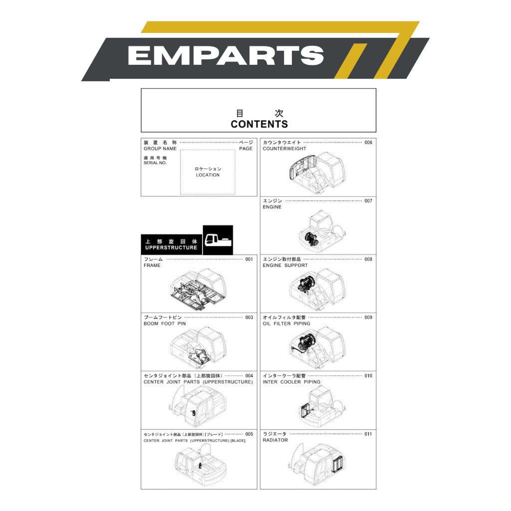 Photocopy ZAXIS 120-3 Hydraulic Excavator Parts Catalog Manual Book