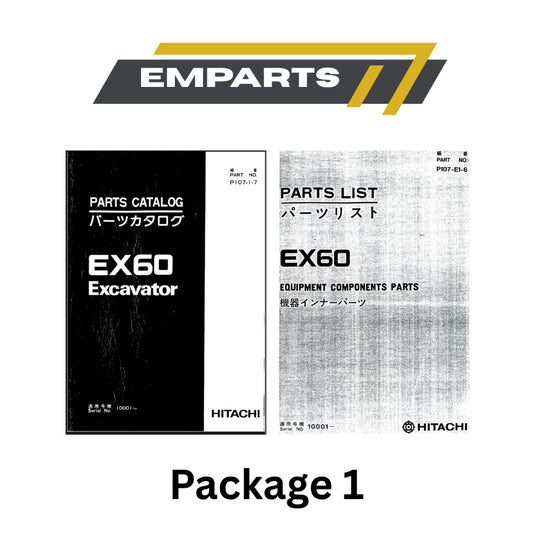 PHOTOCOPY Hydraulic Excavator HITACHI EX60 Parts Catalog Manual Part Book & Equipment Component Parts Book
