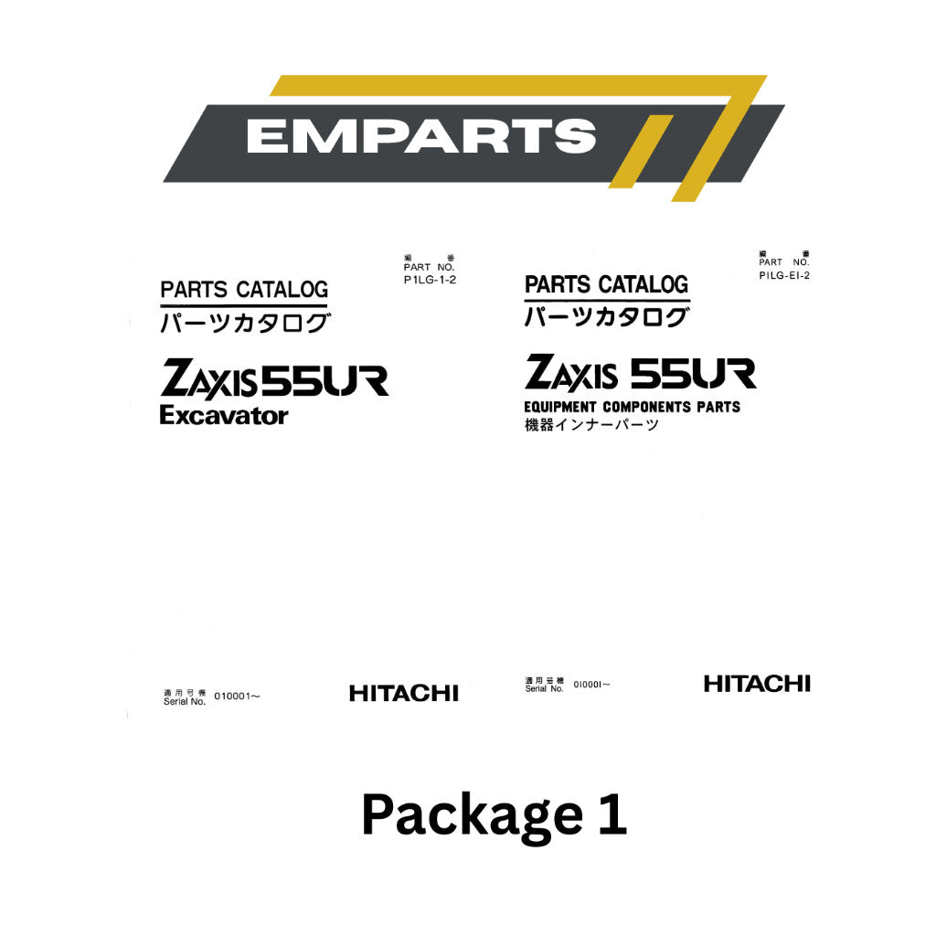 (PHOTOCOPY) ZAXIS ZX55UR Hydraulic Excavator Equipment Components Parts/Parts Catalog Book Manual Buku