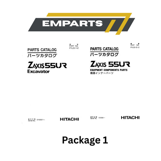 (PHOTOCOPY) ZAXIS ZX55UR Hydraulic Excavator Equipment Components Parts/Parts Catalog Book Manual Buku