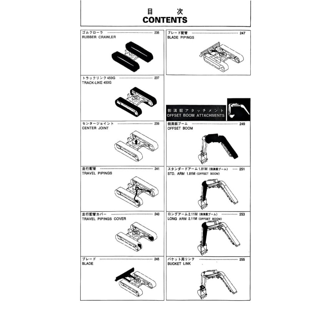 (PHOTOCOPY) HITACHI Excavator EX75UR Parts Catalog Book Manual