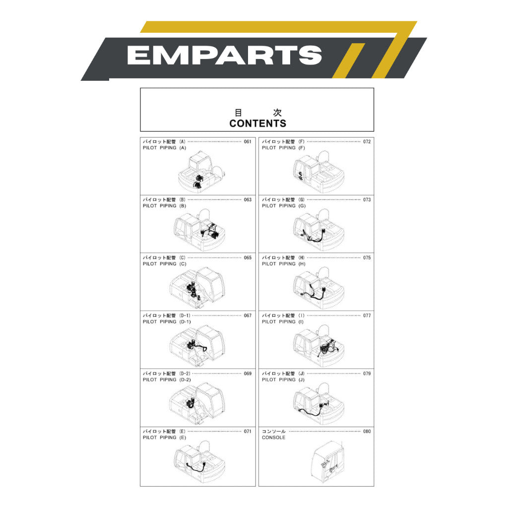 Photocopy ZAXIS 120-3 Hydraulic Excavator Parts Catalog Manual Book