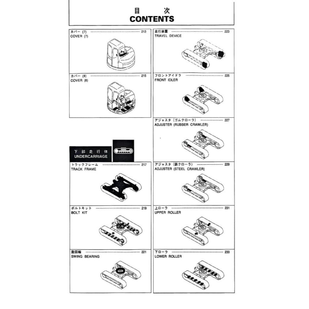 (PHOTOCOPY) HITACHI Excavator EX75UR Parts Catalog Book Manual