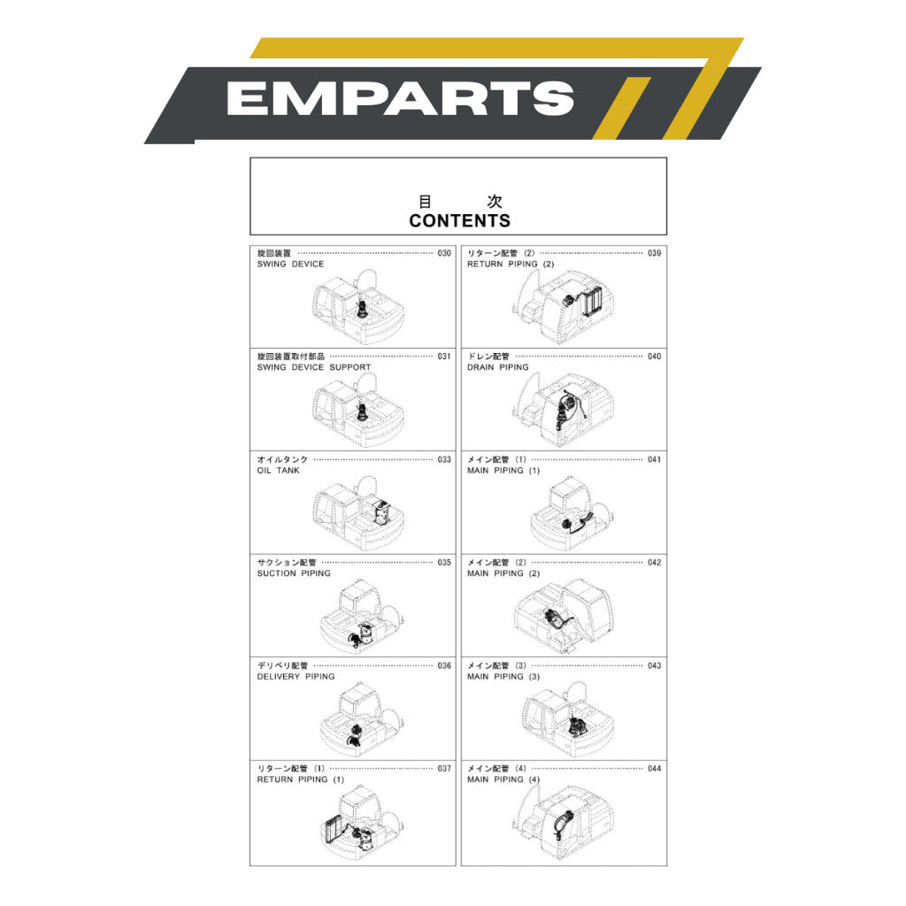 Photocopy ZAXIS 120-3 Hydraulic Excavator Parts Catalog Manual Book