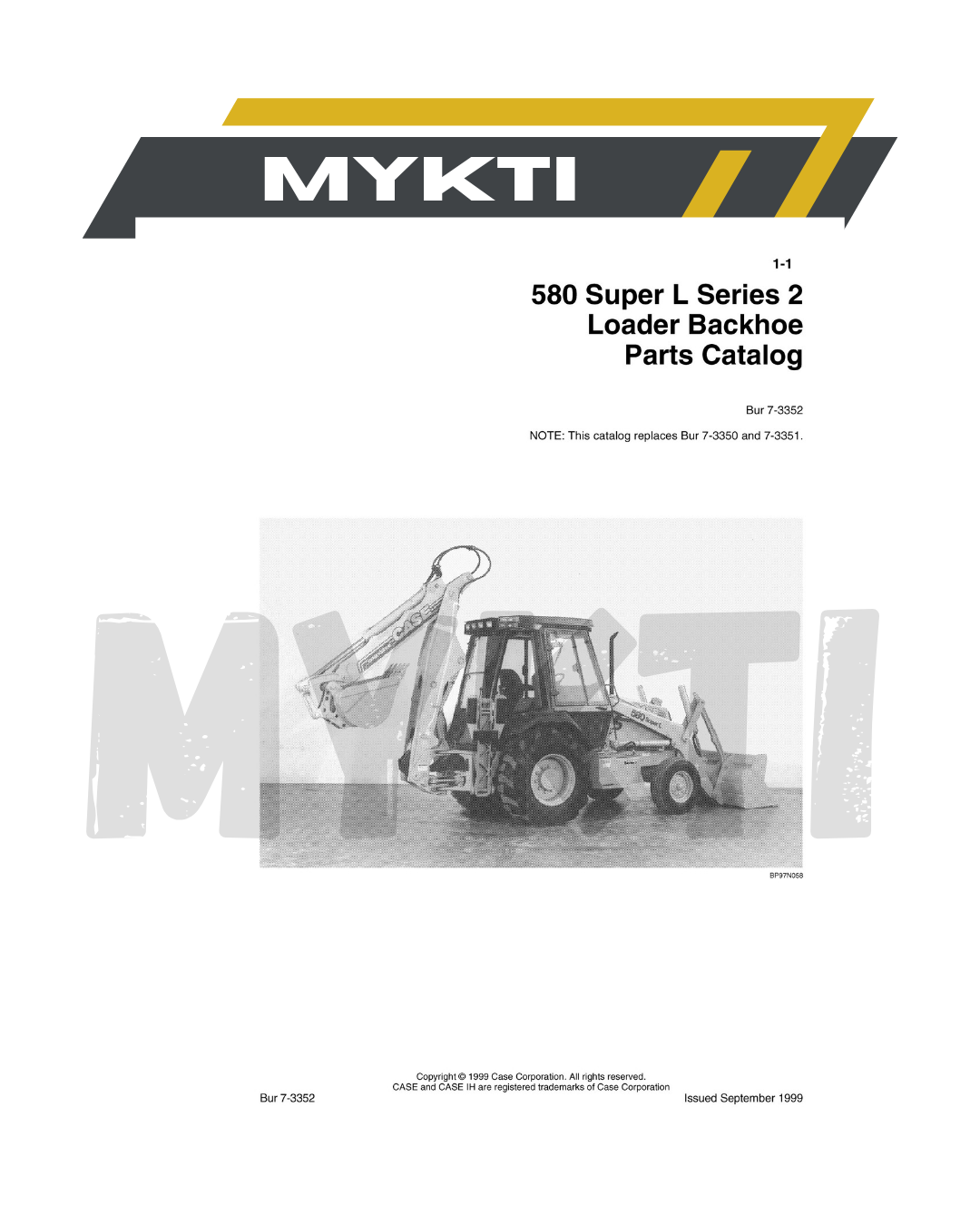 Printed Parts Manual CASE 580L Series 2 Loader Backhoe Part Manual Catalog Book